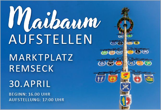 Maibaum2025 Auch dieses Jahr wird auf dem Marktplatz in Neckarrems wieder ein Maibaum aufgestellt